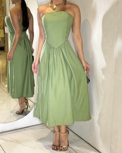 Vestido Midi Alfaiataria Tomara que Caia - Verde (Veste 40/42) na internet