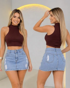 Saia Jeans Destroyed -