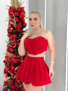 Imagem do Conjunto cropped + short Saia Rebeca (Veste 36/40)