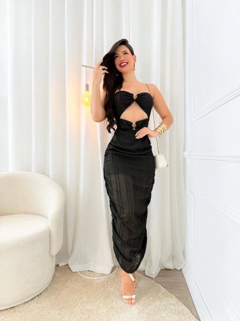 Conjunto cropped + Saia Longa Aline (Veste36/40) - comprar online