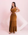 Conjunto Saia MIDI Longa + Cropped - Caramelo (Veste 38/40) - comprar online