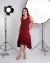 Vestido Mullet MIDI Babados - Vinho (Veste 40/42)