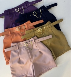 Short Social ALFAIATARIA CINTO COM CORRENTE (veste38/40) - Loja Girls Chick