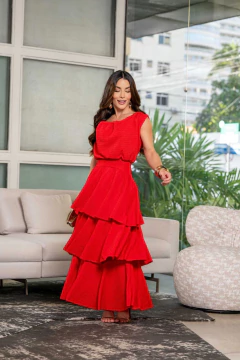 Vestido Ariane - Vermelho (VESTE 38/46) - Loja Girls Chick