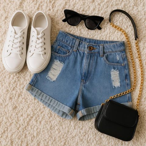 Short Jeans Destroyed ((Tam.38) - comprar online