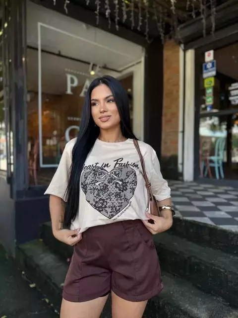 T-Shirt MAX CORAÇÃO - Nude(Veste 38/44) - comprar online