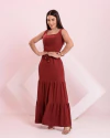 Conjunto Saia MIDI Longa + Cropped - Vinho (Veste 38/40) - comprar online