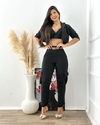 Conjunto Calça Cargo + Blazer + Cropped - Preto (Veste 38/40)