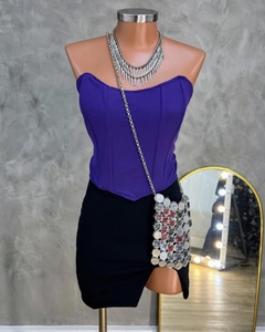 Conjunto Cosert Fucsia + Saia com Fenda PRETA (Veste 38/40)