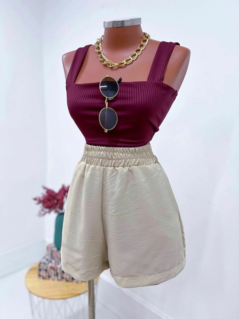 Cropped Canelado - Vinho (Veste 38/40)