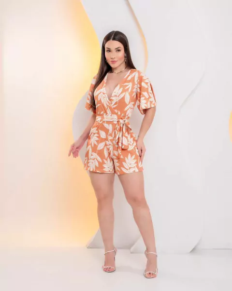 Macaquinho Andreza - Estampa Coral (Veste 38/40)