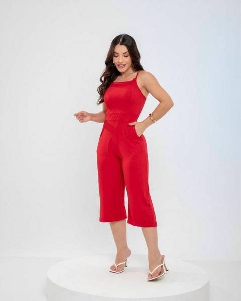 Macacão Pantacourt Jéssica - Vermelho (Veste 38/40)