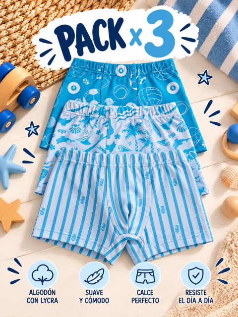 PACK X 3 BOXER MATEO-DEPORTES