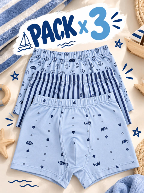 PACK X 3 BOXER MATEO -MARINO