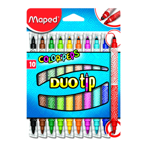 Marcadores Maped Dúo Tip fino/ancho x 10