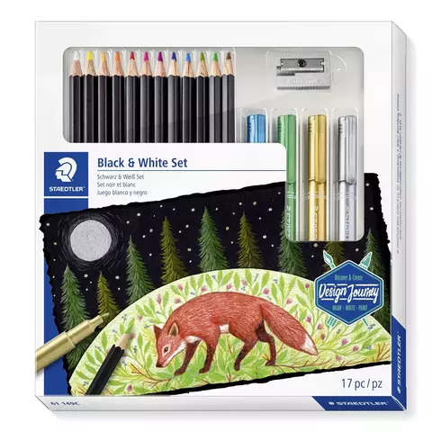 Set para dibujo Staedtler 149C Black & White x 17 piezas