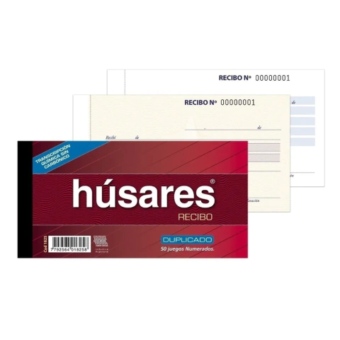 Talonario de recibos Húsares 1825 Duplicado Químico