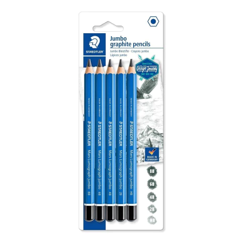 Lápiz de grafito Staedtler Mars Lumograph Jumbo blister x 5 - comprar online