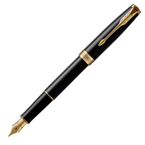Pluma Parker Sonnet Laca Negra y Oro