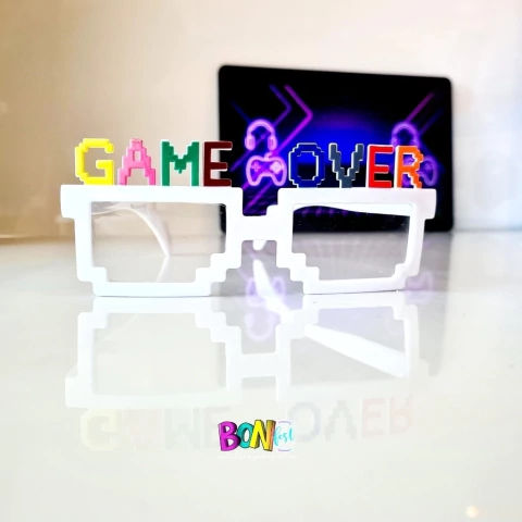 ANTEOJO GAME OVER PIXEL BLANCO X1