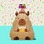 GLOBO CAPYBARA CARPINCHO SILUETA COMPLETA TORTA 60CM X1 - comprar online