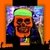 CARETA CALAVERA PIRATA FLUO C/ TELA X1