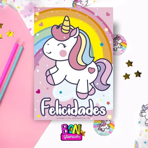 MANTEL UNICORNIO ARCO IRIS X1 - comprar online