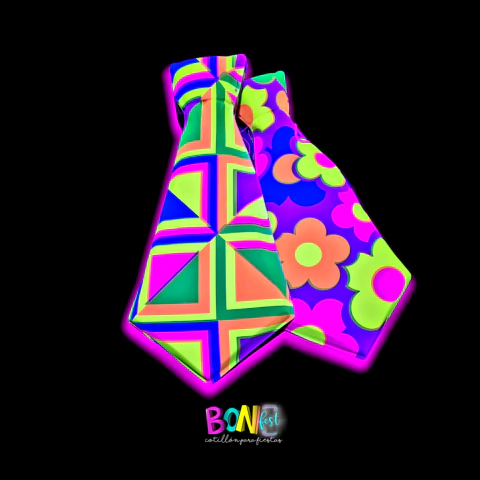 CORBATA PLÁSTICO FLUO CHICA X12