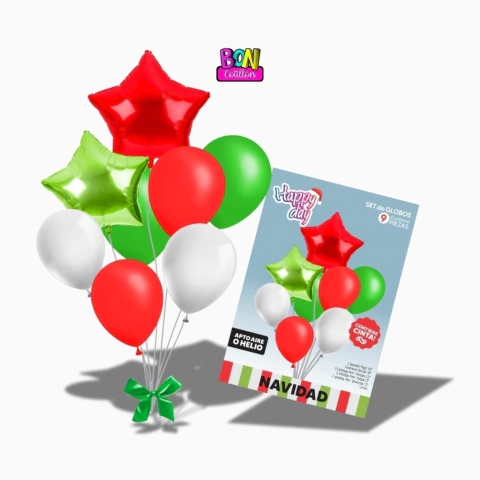 SET GLOBOS NAVIDAD X9