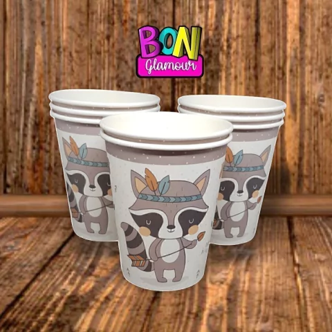 VASOS POLIPAPEL MAPACHE 6U X1