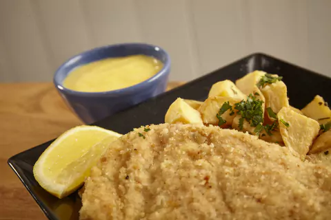 Suprema con crema de choclo