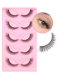 Cartela Rosa com 5 Pares de Cílios Postiços - comprar online