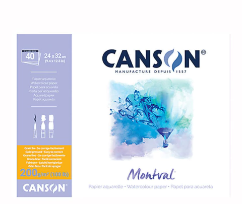 CANSON BLOCK MONTVAL 200 GRS 24*32 40 HS