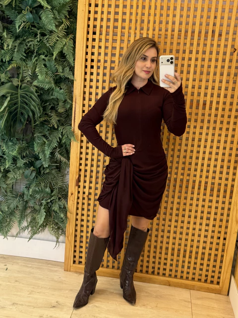 Vestido tule polo amarração