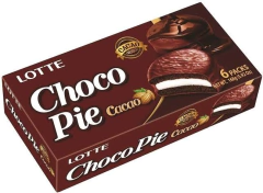 CHOCOPIE CACAO LOTTE - 6 UNIDADES
