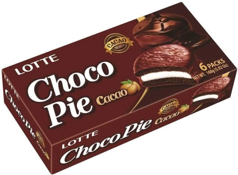 CHOCOPIE CACAO LOTTE - 6 UNIDADES
