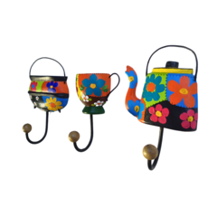 Kit 3 Cabideiros Porta Pano de Prato Cozinha Panela, Chaleira e Xícara - comprar online