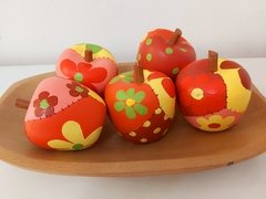 FRUTA MADEIRA MAÇÃ PATCHWORK UNIDADE