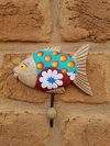 CABIDE PEIXE PATCHWORK TURQUESA E CEREJA