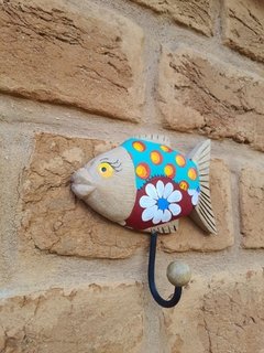 CABIDE PEIXE PATCHWORK TURQUESA E CEREJA - comprar online