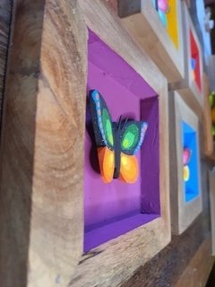 KIT 3 QUADRINHOS BORBOLETA 17X17CM AZUL - loja online