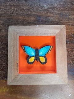 KIT 3 QUADRINHOS BORBOLETA 17X17CM AMARELO - comprar online