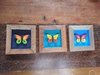 KIT 3 QUADRINHOS BORBOLETA 17X17CM AZUL