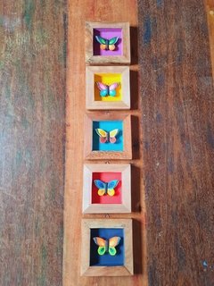 KIT 5 QUADRINHOS BORBOLETA 17X17CM OPÇÃO 1