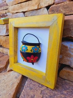 KIT 3 QUADRINHOS AMARELO 20X20CM - loja online