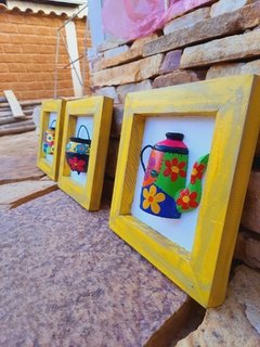 KIT 3 QUADRINHOS AMARELO 20X20CM - comprar online