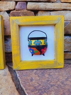KIT 3 QUADRINHOS AMARELO 20X20CM - loja online