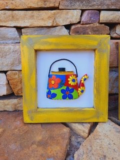 KIT 3 QUADRINHOS AMARELO 20X20CM - Porão da Arte - Lécio e Alcinéia