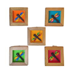 Quadro de Libélula 17x17cm laranja na internet