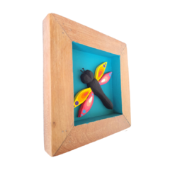 Quadro de Libélula 17x17cm Azul Piscina - comprar online